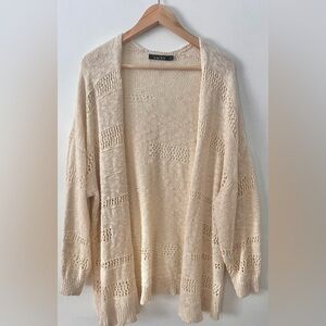 Cream Open-Knit Cardigan